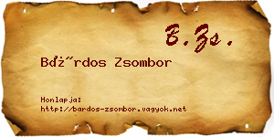 Bárdos Zsombor névjegykártya